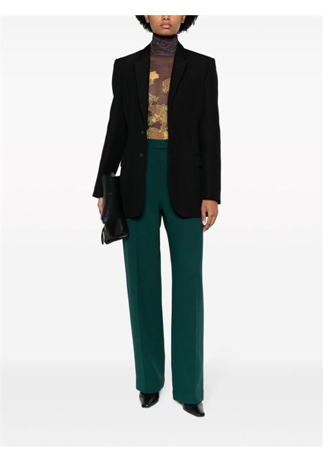 Green houndstooth high-waist wide-leg trousers - women ALEXANDRE VAUTHIER | 233PA1952CYPRSSGRN